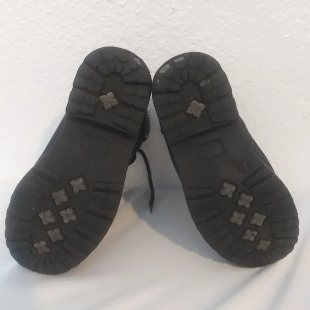 Black and silver rhinestone ankle boots girls size 13